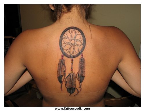 Back Dreamcatcher Tattoo For Girls